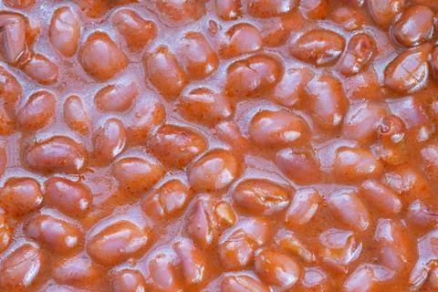 Closeup canned red beans texture pattern for packaging mockups, label backgro Stock Photos