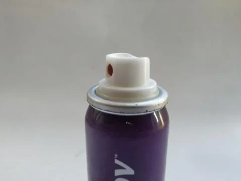 Closeup of Cap Opened Moov Fast Pain Relief Spray 35g isolated in a white bac Stock Photos