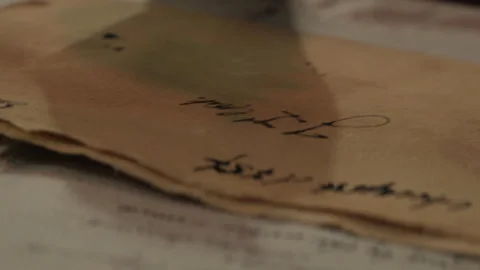 Closeup of a captain writing on old paper 스톡 동영상 259692730