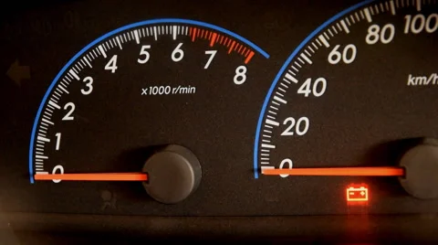 Closeup of a car dashboard Stock Footage 49744159