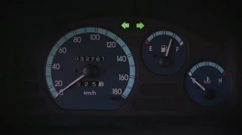 Closeup of car dashboard. The instrument panel in the car lights Vidéo 57379877