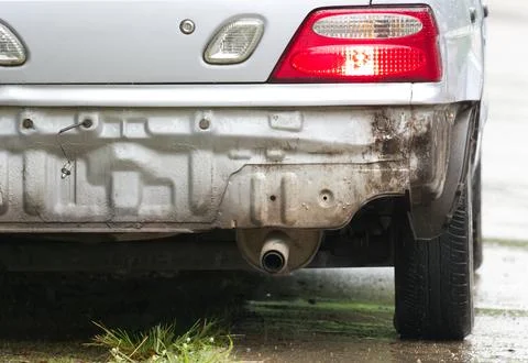Closeup car does not have rear bumbper Stock Photos
