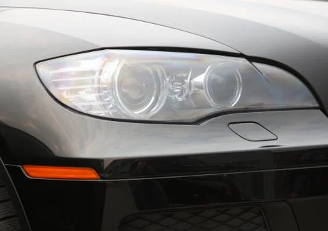 Closeup of car headlight 스톡 사진