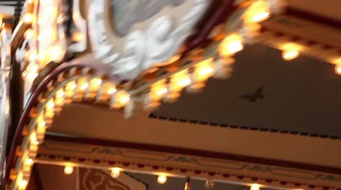 Closeup of carousel lights Stock Footage 22416405