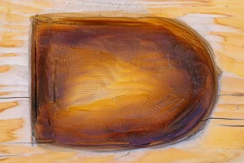 Closeup of carved wooden texture with abstract rounded shape and natural gr.. Stock Photos