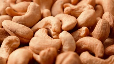 Closeup of cashews nut texture background Stock Footage 280468907