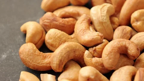 Closeup of cashews nut texture background Stock Footage 280468989