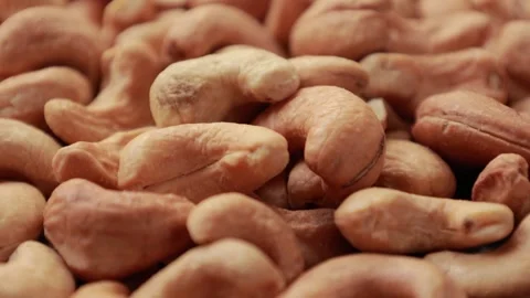 Closeup of cashews nut texture background Stock Footage 280469235