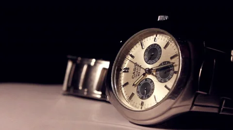 Closeup of casio watch Видео 40064528