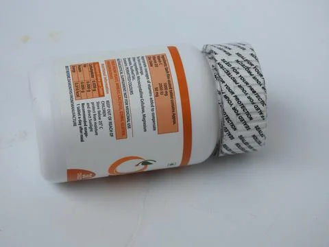 Closeup of Ceeplus Immunity Booster Tablets Plastic Container isolated on whi Foto stock