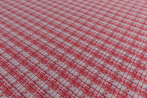 Closeup of checkered red fabric with textile texture background Stock Illustration