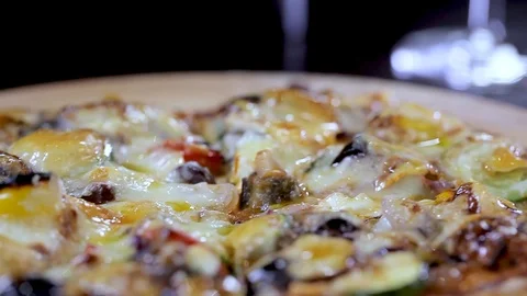 Closeup of Cheesy Pizza Stock Footage 90939401