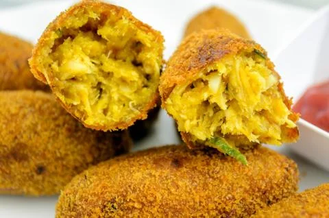 Closeup of Chicken Cutlets Stock Photos