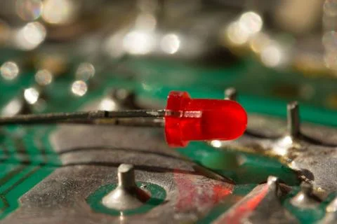 Closeup of a chip in an integrated circuit 스톡 사진