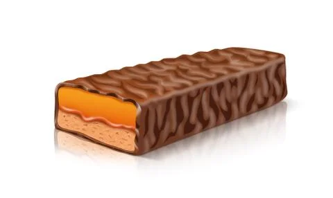 Closeup of chocolate bar with clipping path Stock Illustration