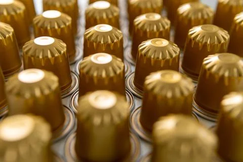 Closeup of chocolates with golden wrapper Stock Photos