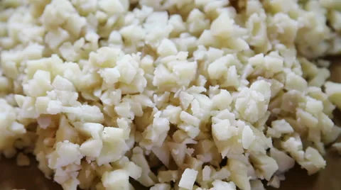 Closeup of chopped boiled potatoes Stock Footage 41301179