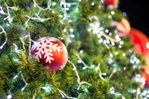 Closeup of christmas-tree decorations Stock Photos