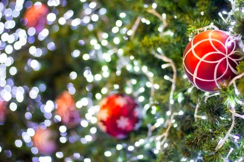 Closeup of christmas-tree decorations Stock Photos