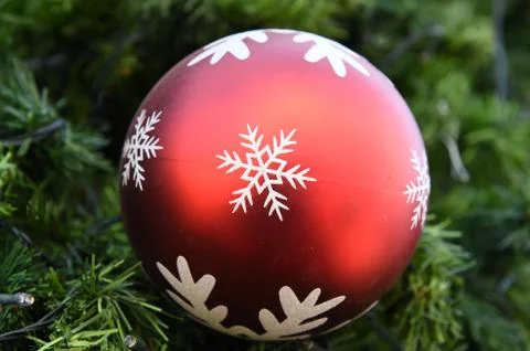 Closeup Christmas-tree decorations Stock Photos