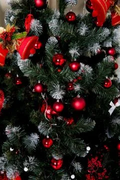 Closeup of Christmas-tree decorations Stock Photos