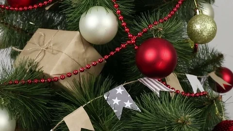 Closeup of Christmas tree Stock Footage 69941775