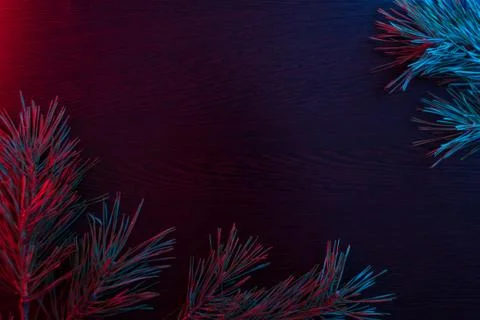 Closeup of Christmas tree with light Stock Photos