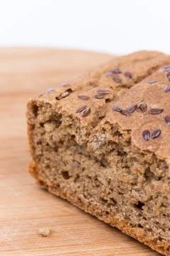 Closeup chrono bread over white background Stock Photos