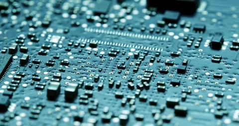Closeup of Circuit Board featuring various Electronic Components and details 스톡 동영상 294232524