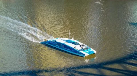 Closeup of a Citycar ferry on a Brisbane river, Australia Stock Footage 64283553