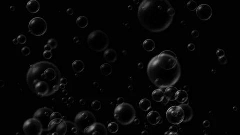 Closeup clean bubble on a black background. Water float in air. Bubble Overlay Vidéo 201658403
