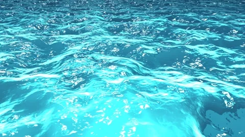 Closeup of clear blue water surface with gentle ripples and light reflection Stock Footage 340023045