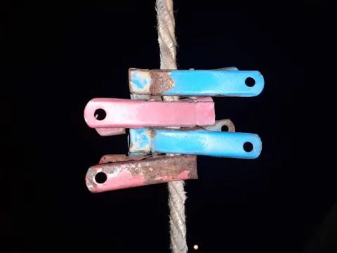 A A closeup of clips Stock Photos