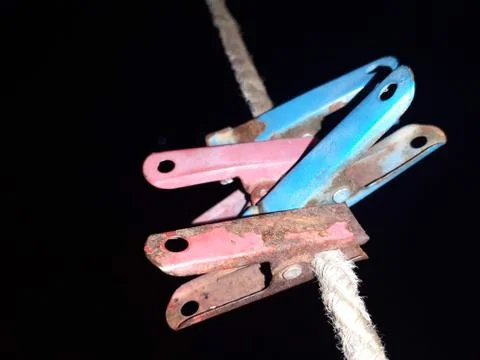 A A closeup of clips Foto stock