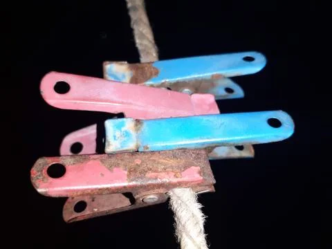 A A closeup of clips Foto stock