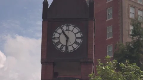 Closeup of Clock Tower on a Sunny Day Stock Footage 48208275