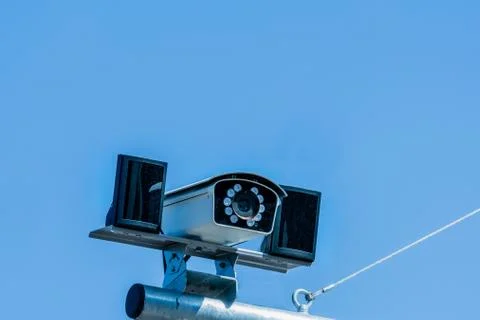 Closeup of closed circuit camera Stock Photos