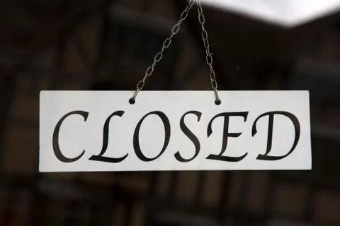 Closeup of Closed Sign Stock Photos