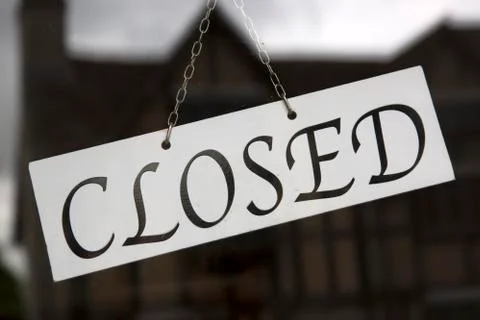 Closeup of Closed Sign Stock Photos