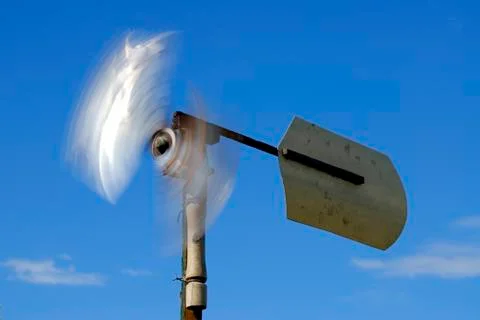 Closeup cloud fan wind pointer windmill sky Stock Photos