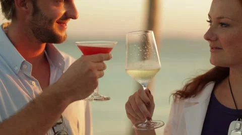 Closeup Cocktail Cheers Stock Footage 1008937