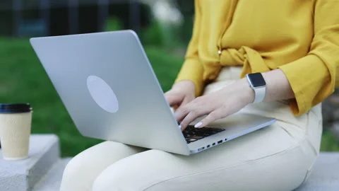 Closeup coding on computer, woman hands coding html and programming on screen Stock Footage 197105714