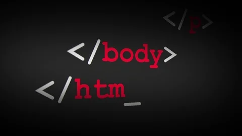 Closeup Coding Html on Monitor Screen Video stock 117367378