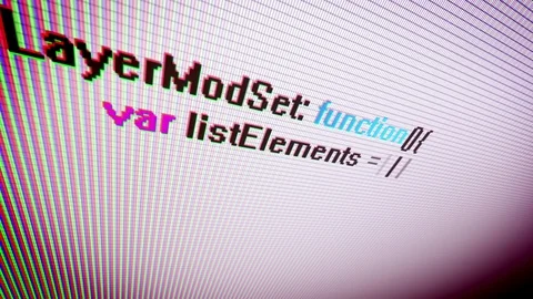 Closeup of Coding Information PC Screen Video stock 79783495