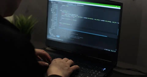 Closeup coding on screen, woman hands coding html and programming on screen Stock Footage 264343106