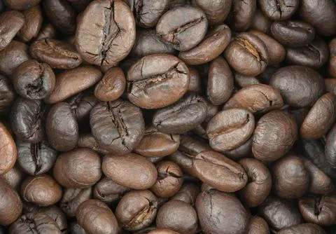 Closeup coffee beans texture Stock Photos