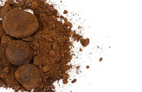 Closeup of coffee ground on white background Stock Photos