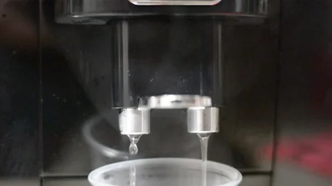 Closeup coffee machine filling a cup  Stock Footage 169742154