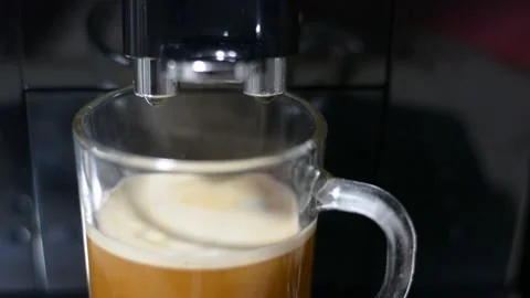 Closeup coffee machine filling a cup  Stock Footage 169742162