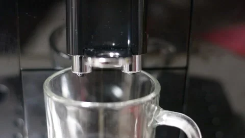 Closeup coffee machine filling a cup  Stock Footage 169742164